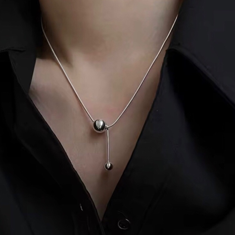 Minimalist Sterling Silver Lariat Necklace